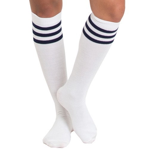Under knee white striped