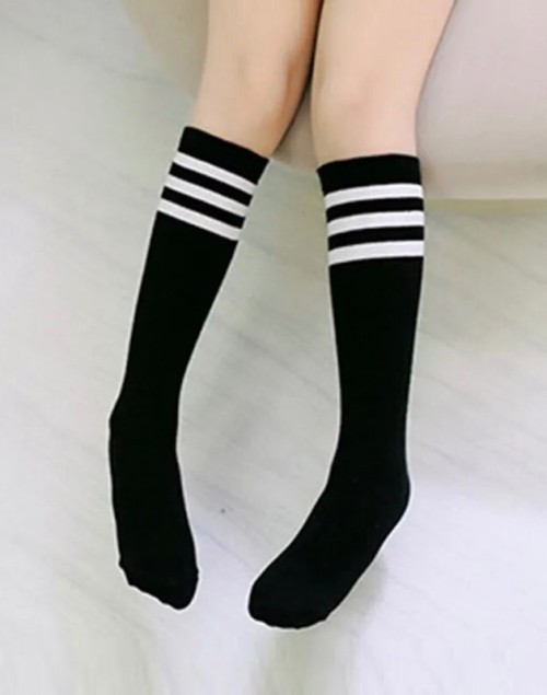 Under knee black striped